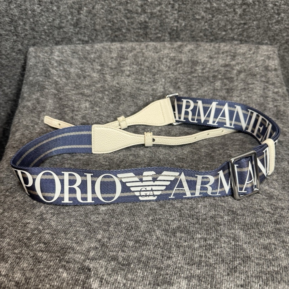 Authentic Emporio Armani Jacquard Purse Strap Blue/White